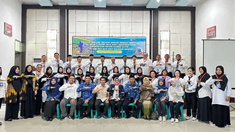 Pelatihan Penggerak Penguatan Moderasi Beragama bagi 30 pengelola rumah ibadah di Wilayah Kerja (PDWK) di Kabupaten Gowa