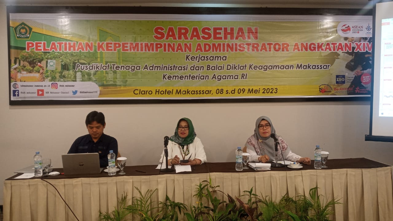 Sarasehan Pelatihan dalam rangka persiapan Pelatihan Kepemimpinan Administrator (PKA) BDK Makassar