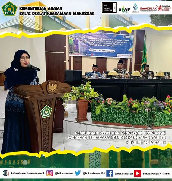 BDK Makassar gelar PDWK Pelatihan Moderasi Beragama untuk Guru dan Pengawas di Takalar