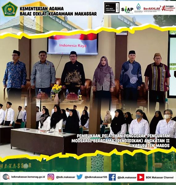 Gelar PDWK, BDK Makassar melatih Moderasi Beragama bagi Penyuluh Agama di Maros 