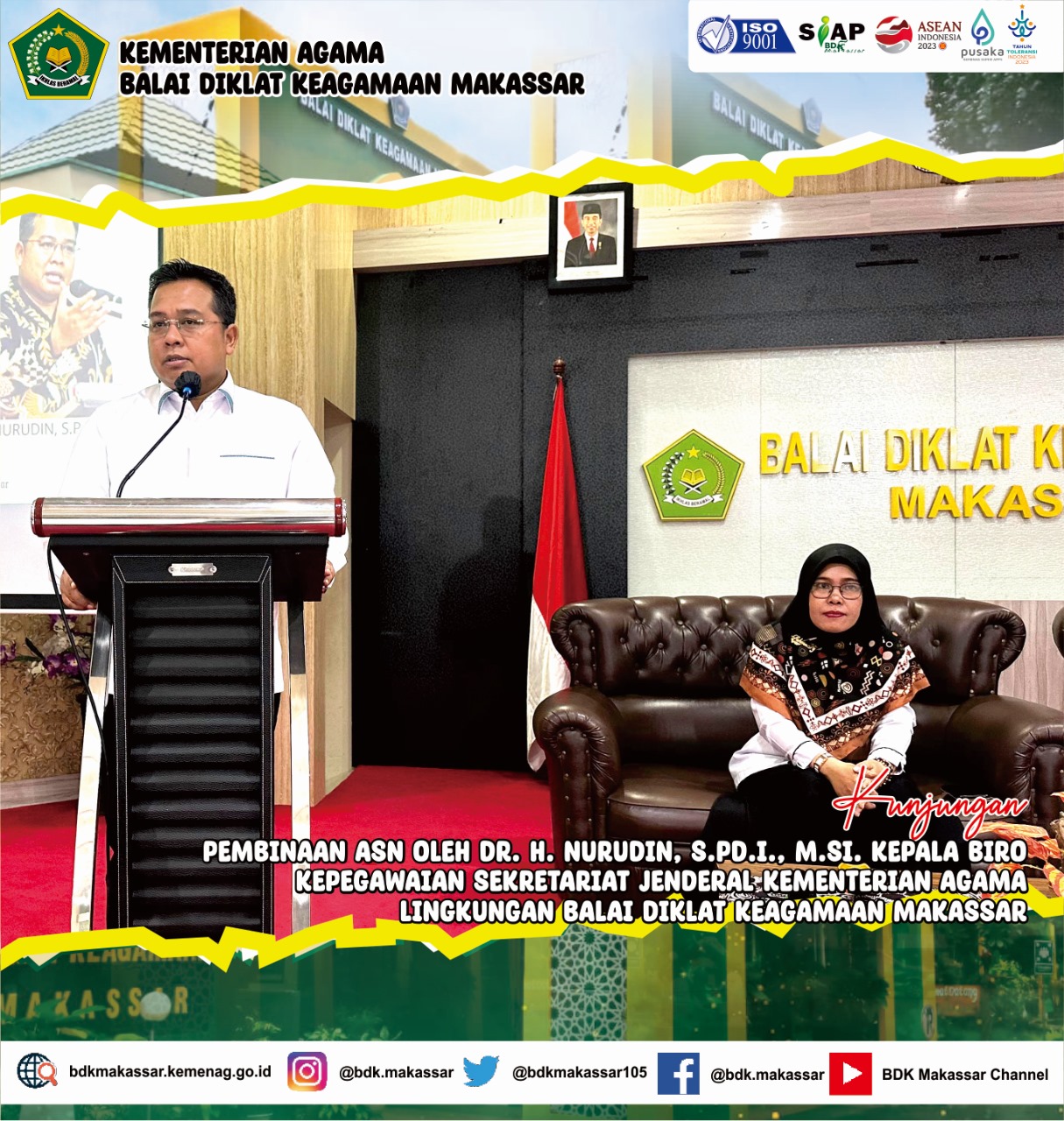 Pembinaan Pegawai, Kabiro Kepegawaian, Dr. Nuruddin : Upaya Tingkatkan Integritas dan Kinerja Organisasi