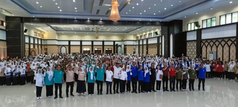 Pegawai BDK Makassar ikut dalam kegiatan Apel puncak peringatan  Hari Amal Bakti (HAB) ke 78 Kementerian Agama RI tingkat Provinsi Sulawesi Selatan 